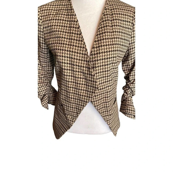 New HM Brown/Cream Houndstooth Blazer/Jacket Size‎ 4 - Picture 4 of 10